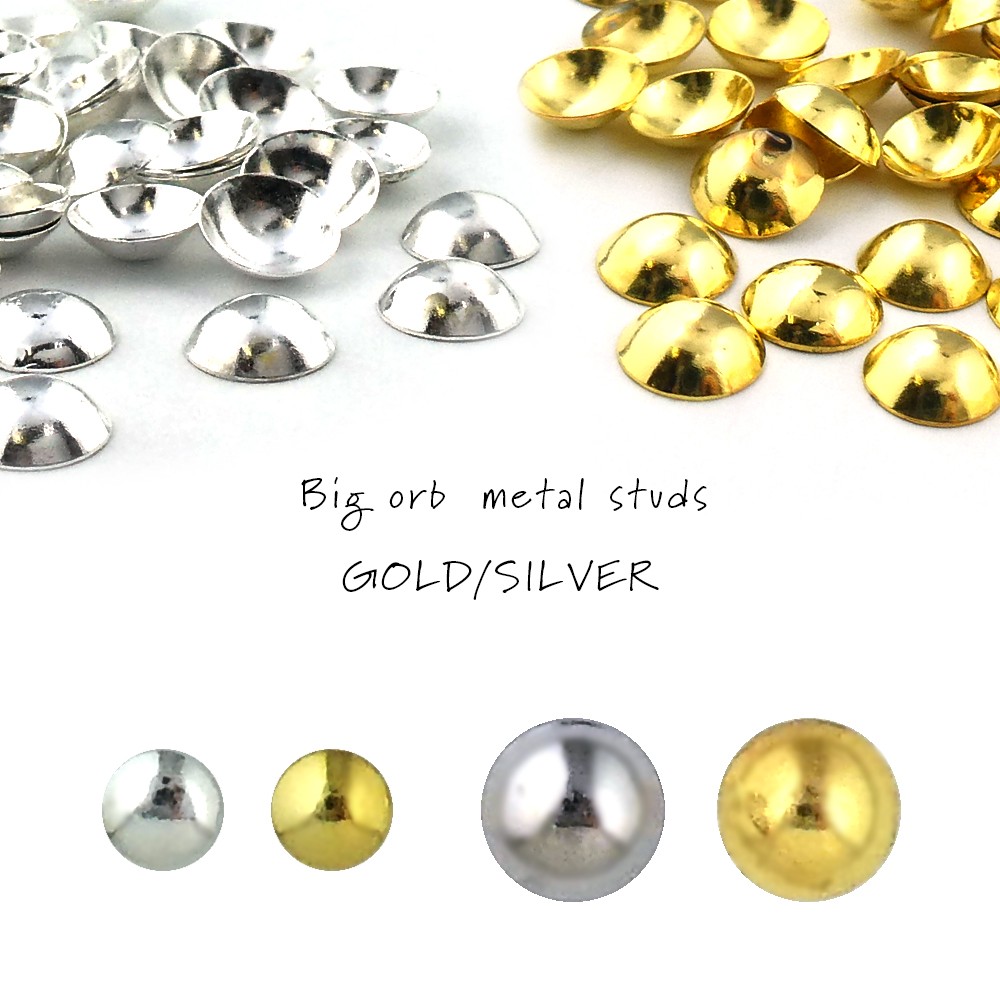 【 jein 】Big orb metal studs　ビッグオーブメタルスタッズ　４種　ゴールド／シルバー　4mm／6mm