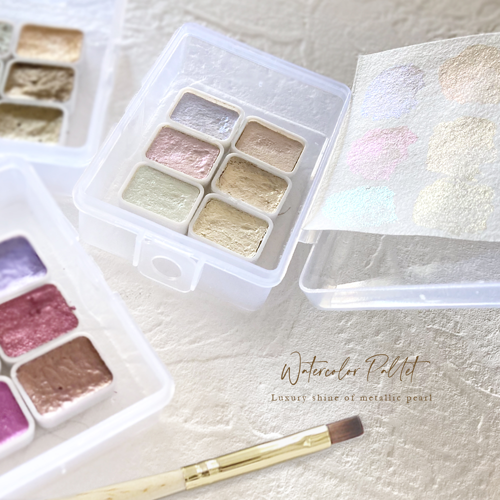 メタリックパール入り 水彩パレット 全５種 ニュアンスネイル 大理石ネイル 水彩アート ネイル商材の卸売 株式会社apre